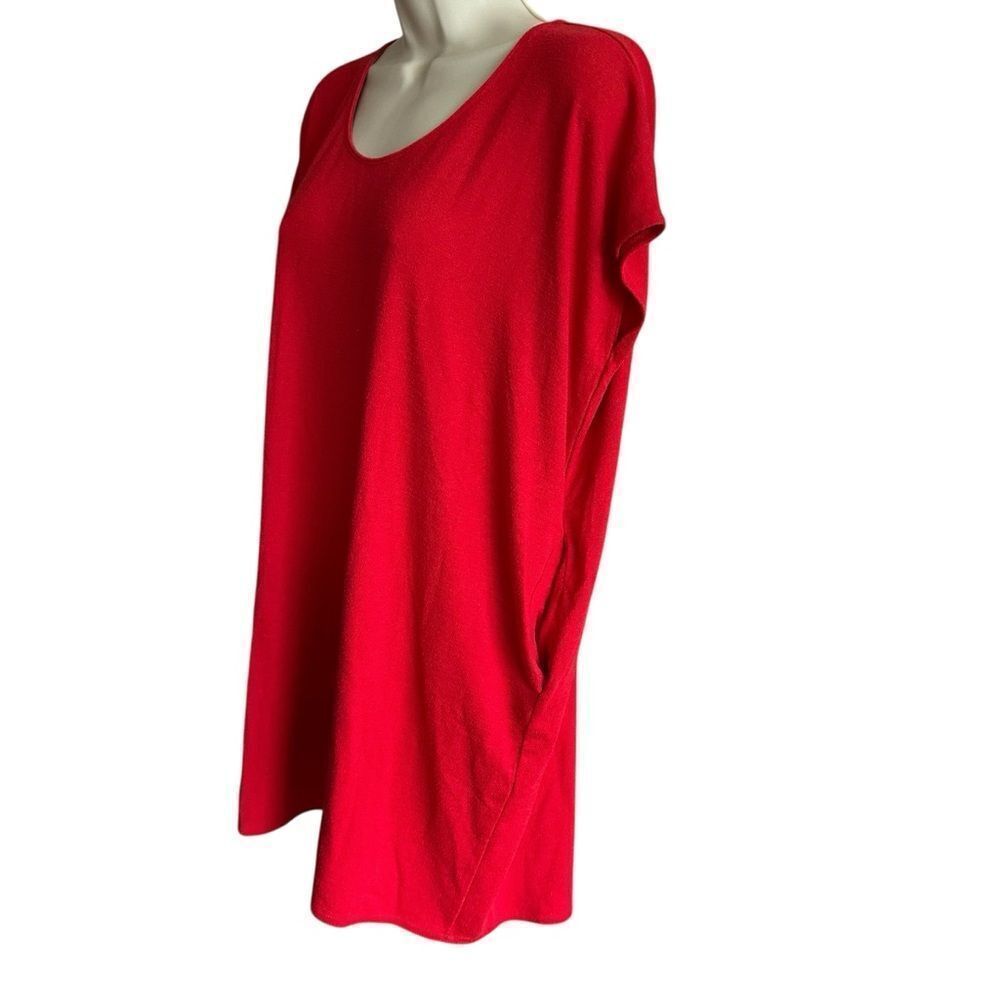 Wilfred Free Vibrant Red Tunic Top ~ boxy cut ~ side pockets ~ size XSmall - Picture 2 of 11
